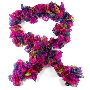 Multi-Color Sashay Yarn Fashion Ruffled Spirit Scarf Handmade by GranolaBean